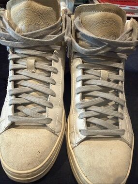 P448 Cream High-Top Sneakers